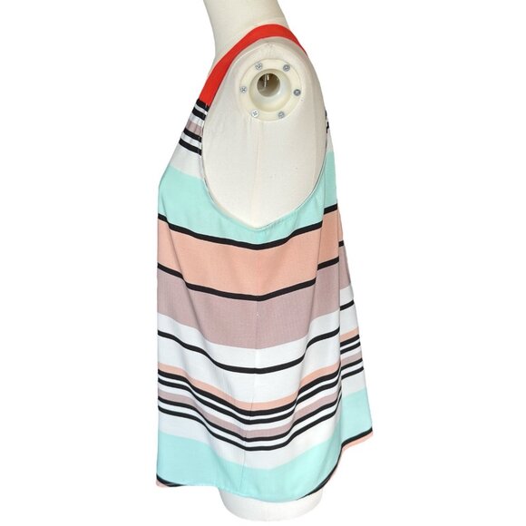 THML Multicolored Striped V-Neck Sleeveless Pullover Top Women's Sz M - Picture 3 of 9